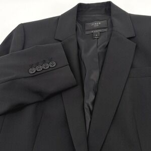 J.Crew 1035 Bi-Stretch Wool Blazer Black Single Button Jacket B3531 Womens 6